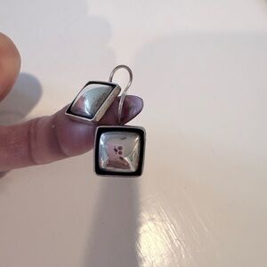 Elegant Silver Square Earrings